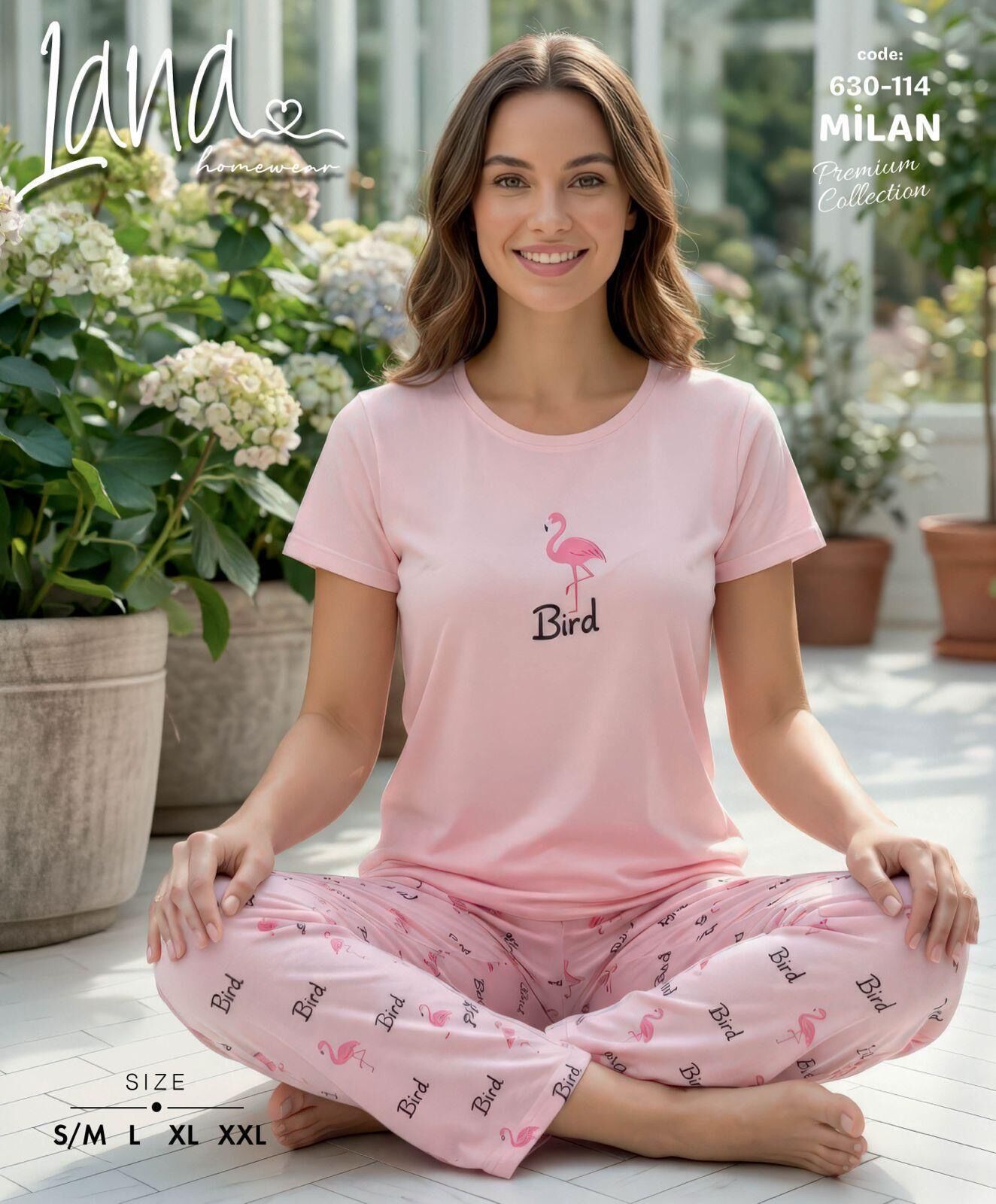 LANA 630-114 BAYAN MİLAN KISA KOL PİJAMA TAKIM