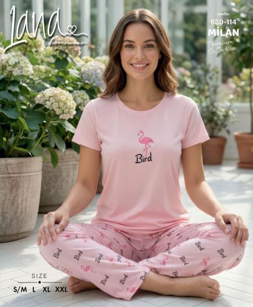 LANA 630-114 BAYAN MİLAN KISA KOL PİJAMA TAKIM