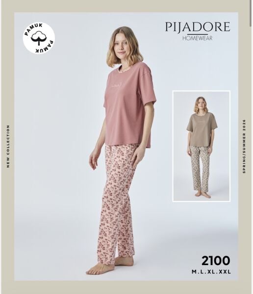 PİJADORE 2100 BAYAN KISA KOL PİJAMA TAKIM