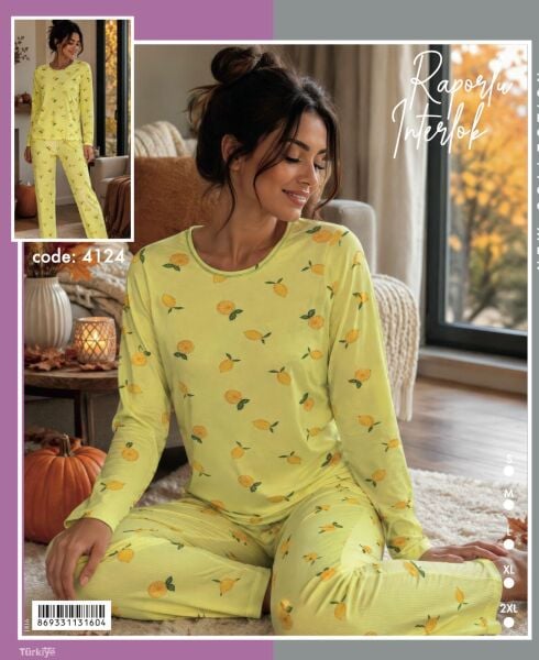 TİME MODA 4124 BAYAN RAP.İNTERLOK PİJAMA TAKIM