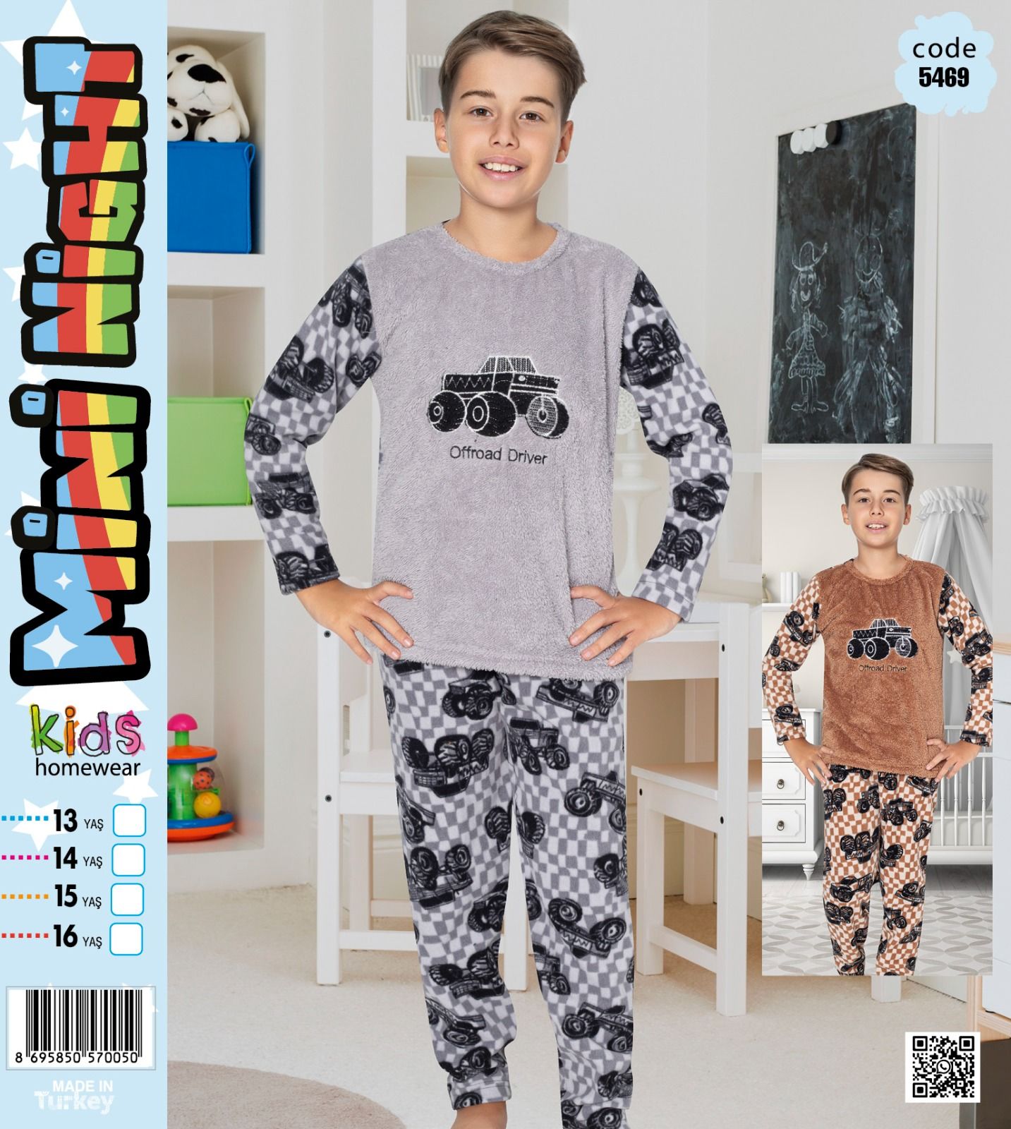 MİNİ NIGHT 5469 ERKEK ÇOCUK POLAR PİJAMA TAKIM