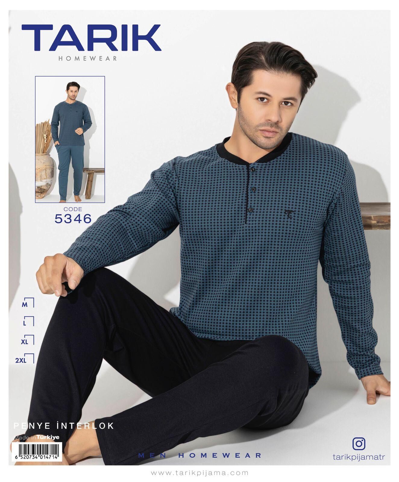 TARIK 5346 ERKEK BAKLAVA DESEN PİJAMA TAKIMI