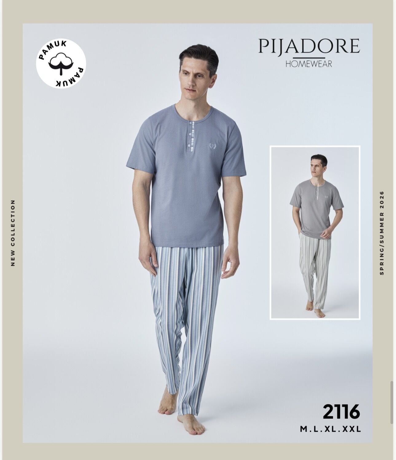 PİJADORE 2116 ERKEK KISA KOL PİJAMA TAKIM