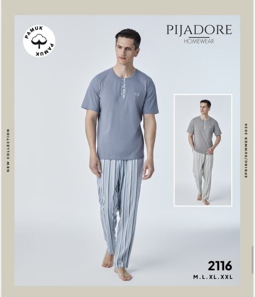 PİJADORE 2116 ERKEK KISA KOL PİJAMA TAKIM