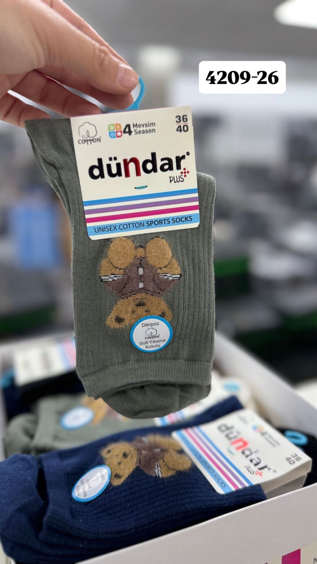 DÜNDAR 4209 UNİSEX COTTON SPORTS ÇORAP 4209-26