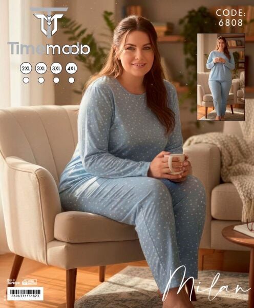 TİME MODA 6808 MİLAN BATTAL PİJAMA TAKIM