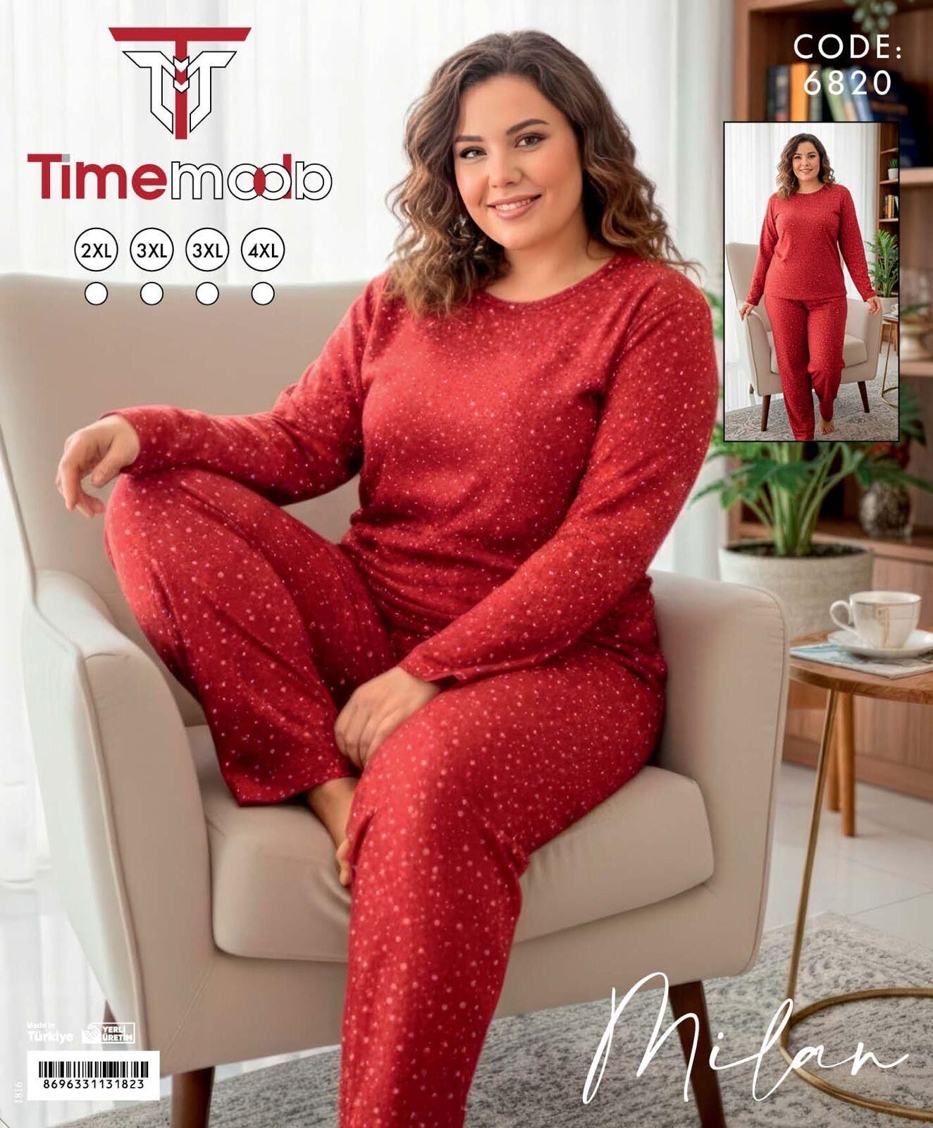 TİME MODA 6820 MİLAN BATTAL PİJAMA TAKIM