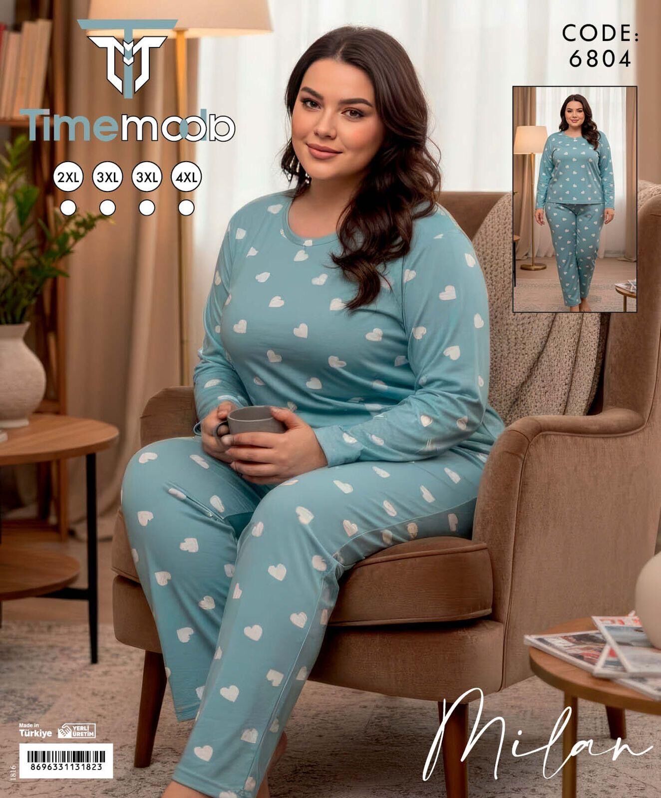 TİME MODA 6804 MİLAN BATTAL PİJAMA TAKIM