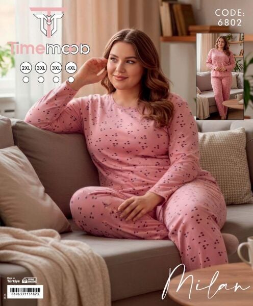 TİME MODA 6802 MİLAN BATTAL PİJAMA TAKIM