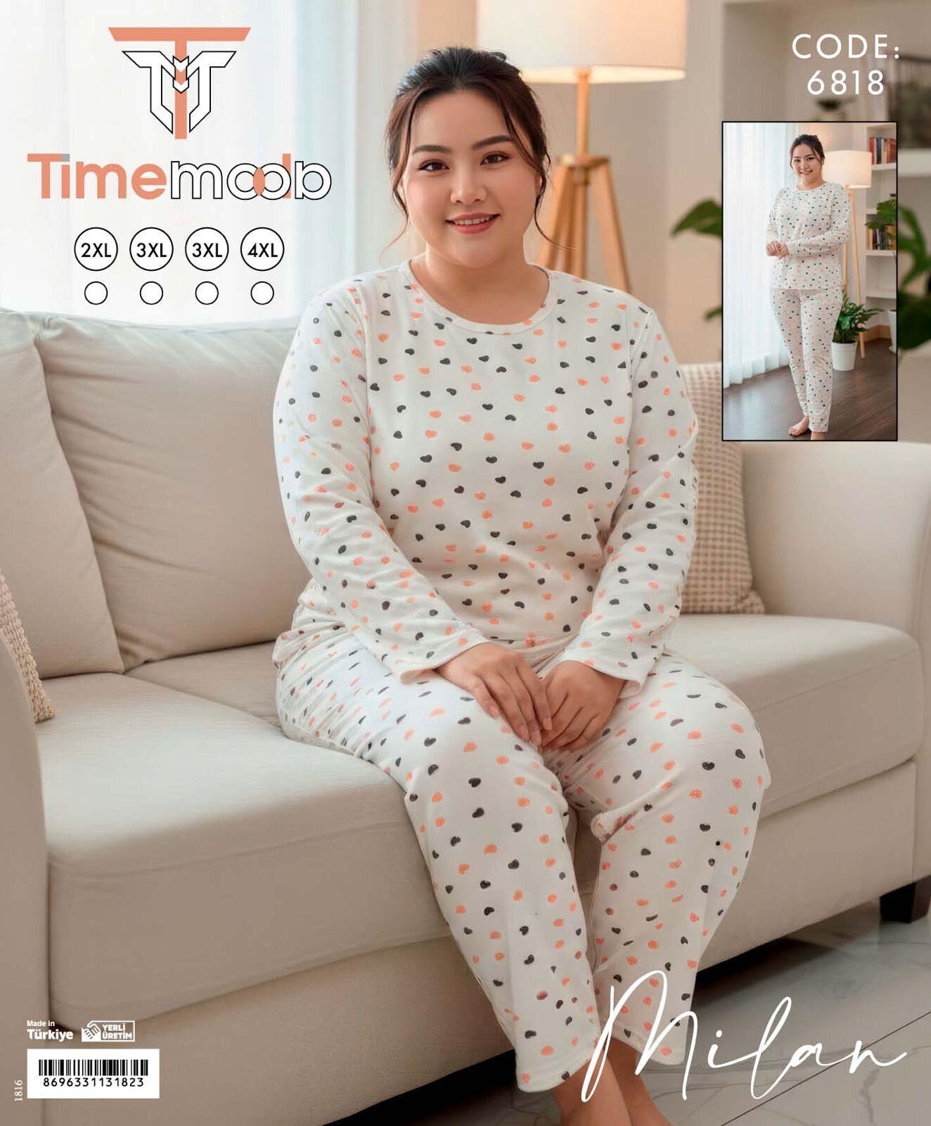 TİME MODA 6818 MİLAN BATTAL PİJAMA TAKIM