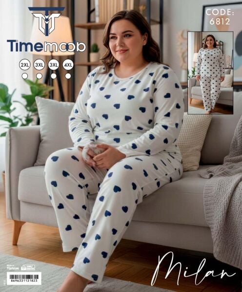 TİME MODA 6812 MİLAN BATTAL PİJAMA TAKIM
