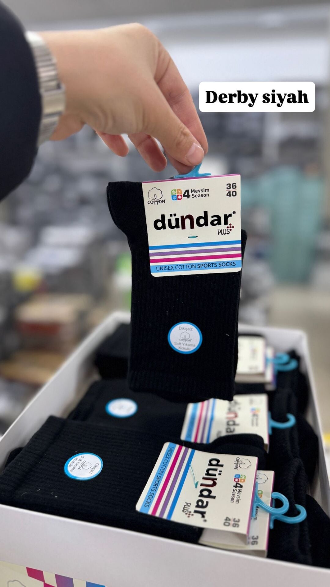 DÜNDAR 4209 UNİSEX COTTON SPORTS ÇORAP DERBY SİYAH