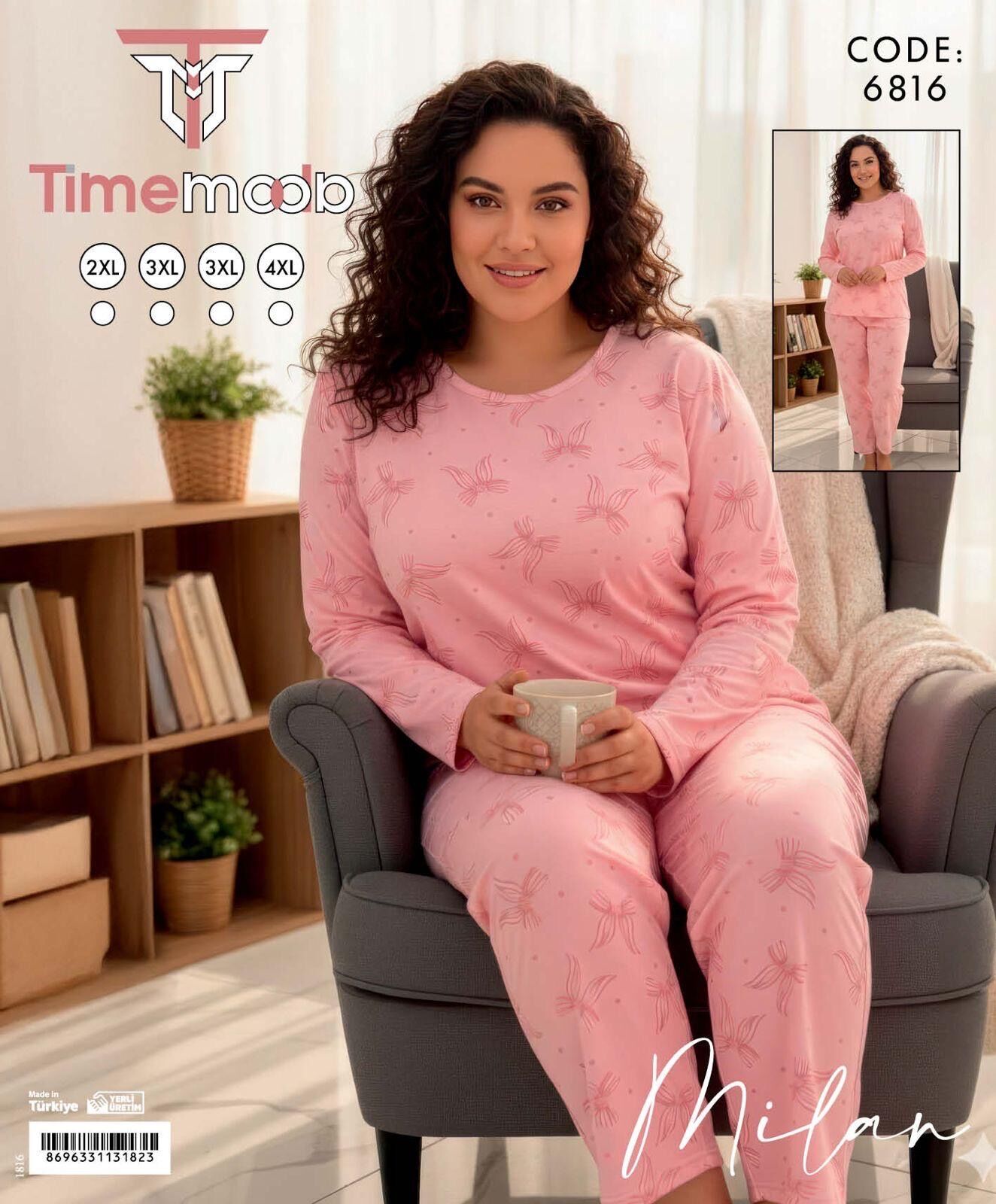 TİME MODA 6816 MİLAN BATTAL PİJAMA TAKIM