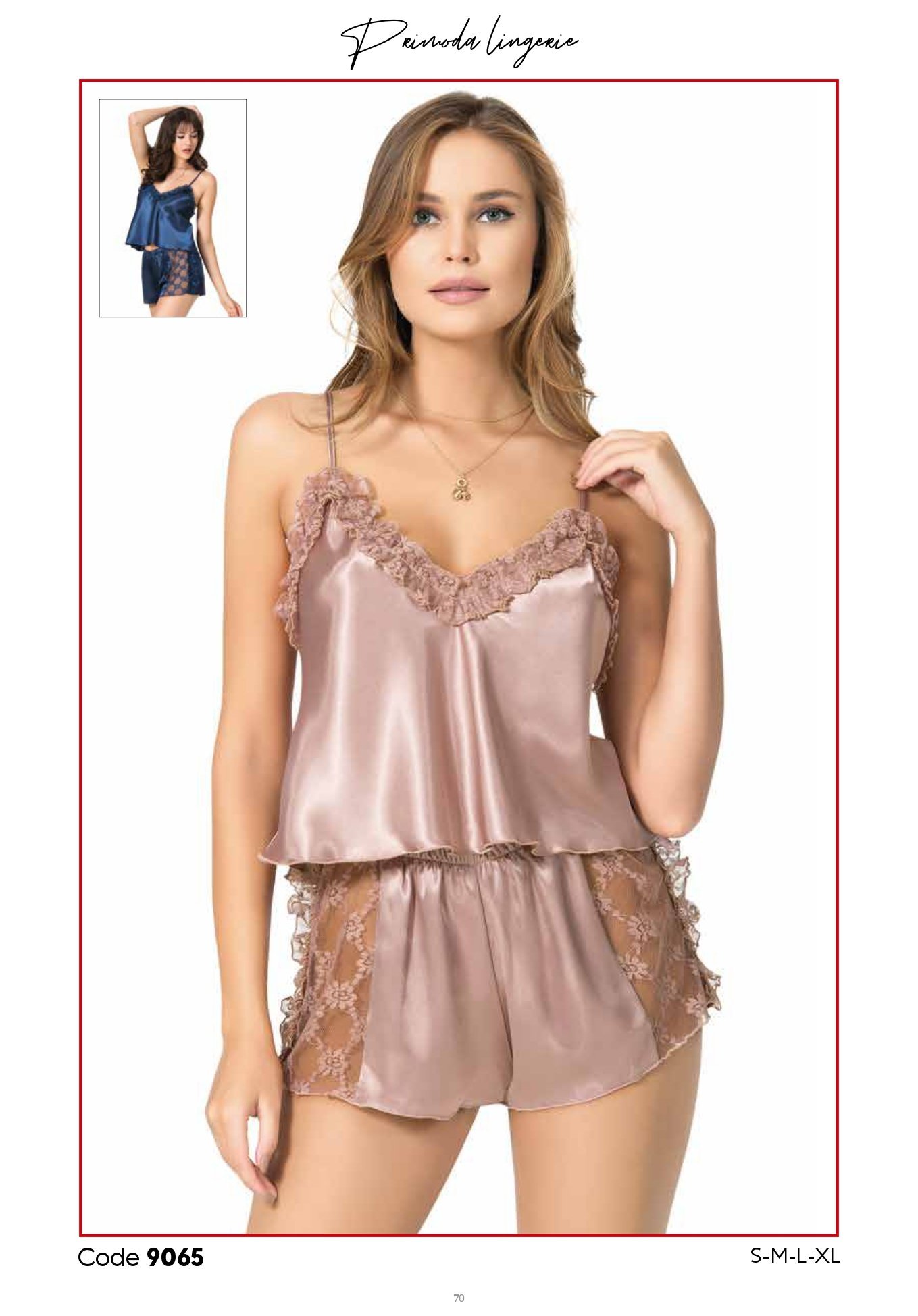 PRİMODA 9065 SATEN BABYDOLL ŞORT TAKIM