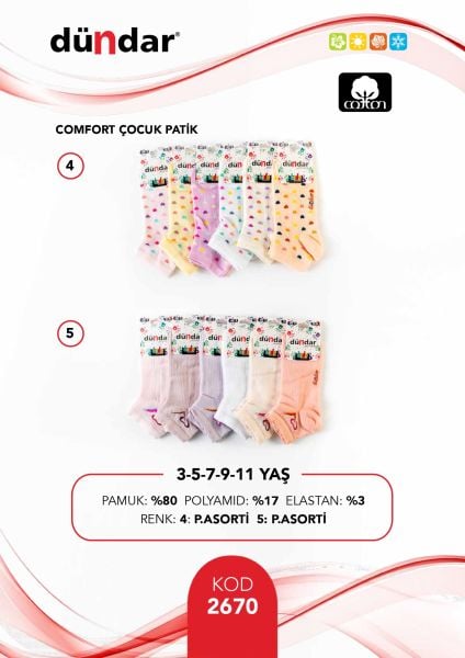 DÜNDAR 2670 KIZ ÇOCUK COMFORT PATİK