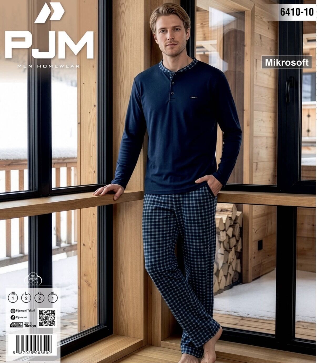 PJM 6410-10 ERKEK MİCROSOFT LİKRALI PİJAMA TAKIM