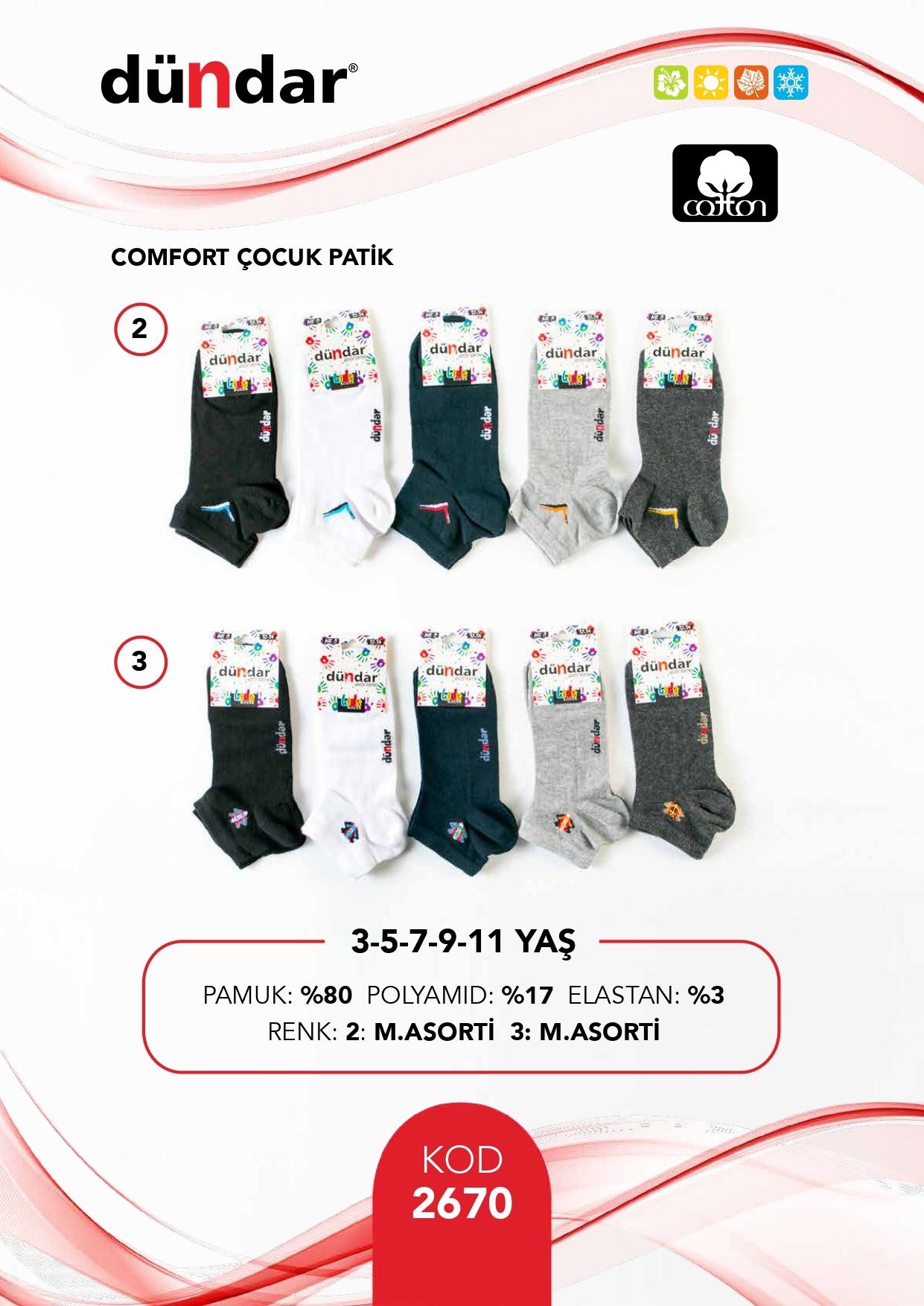 DÜNDAR 2670 ERKEK ÇOCUK COMFORT PATİK