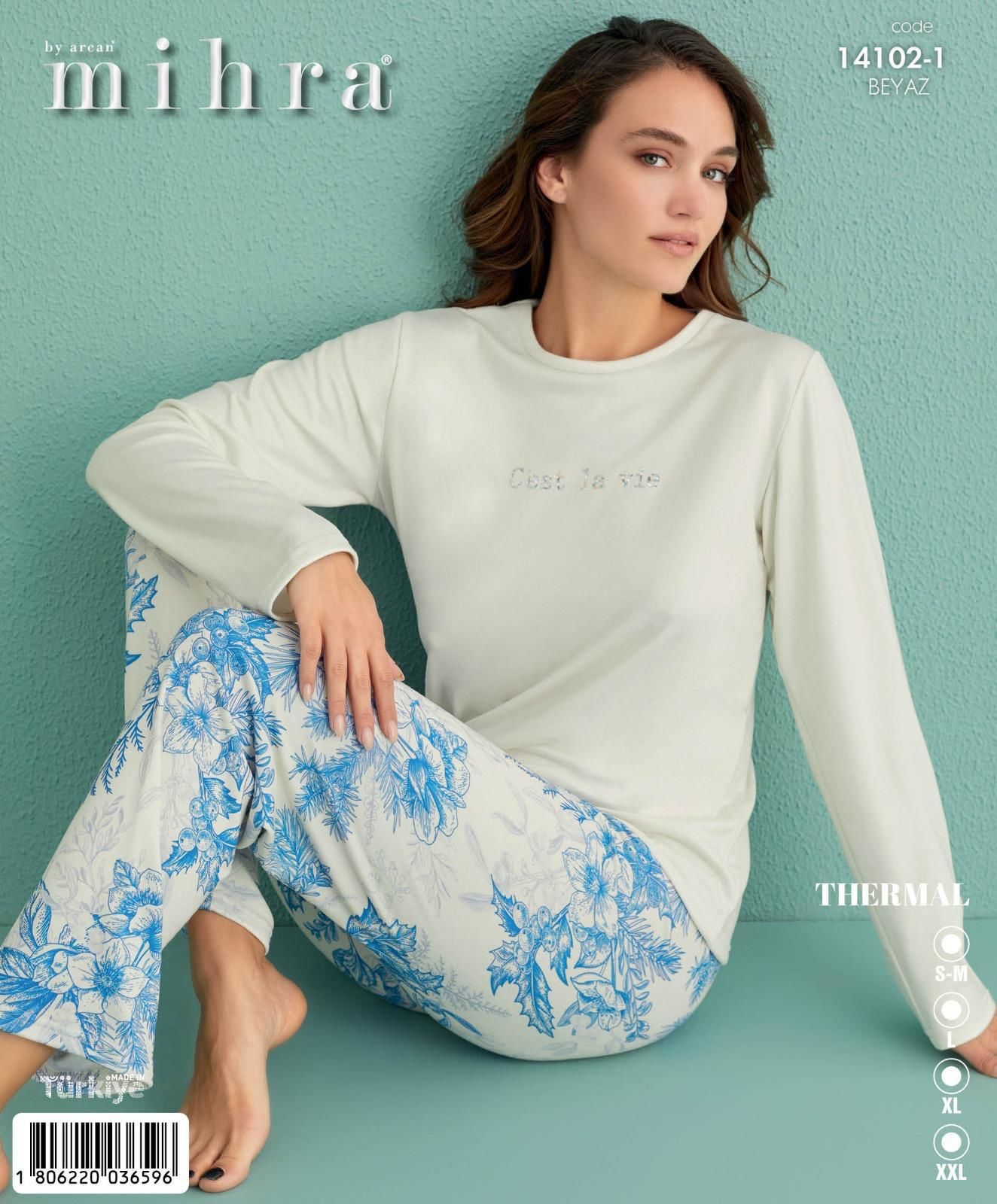 MİHRA 14102-1 BAYAN THERMAL PİJAMA TAKIM