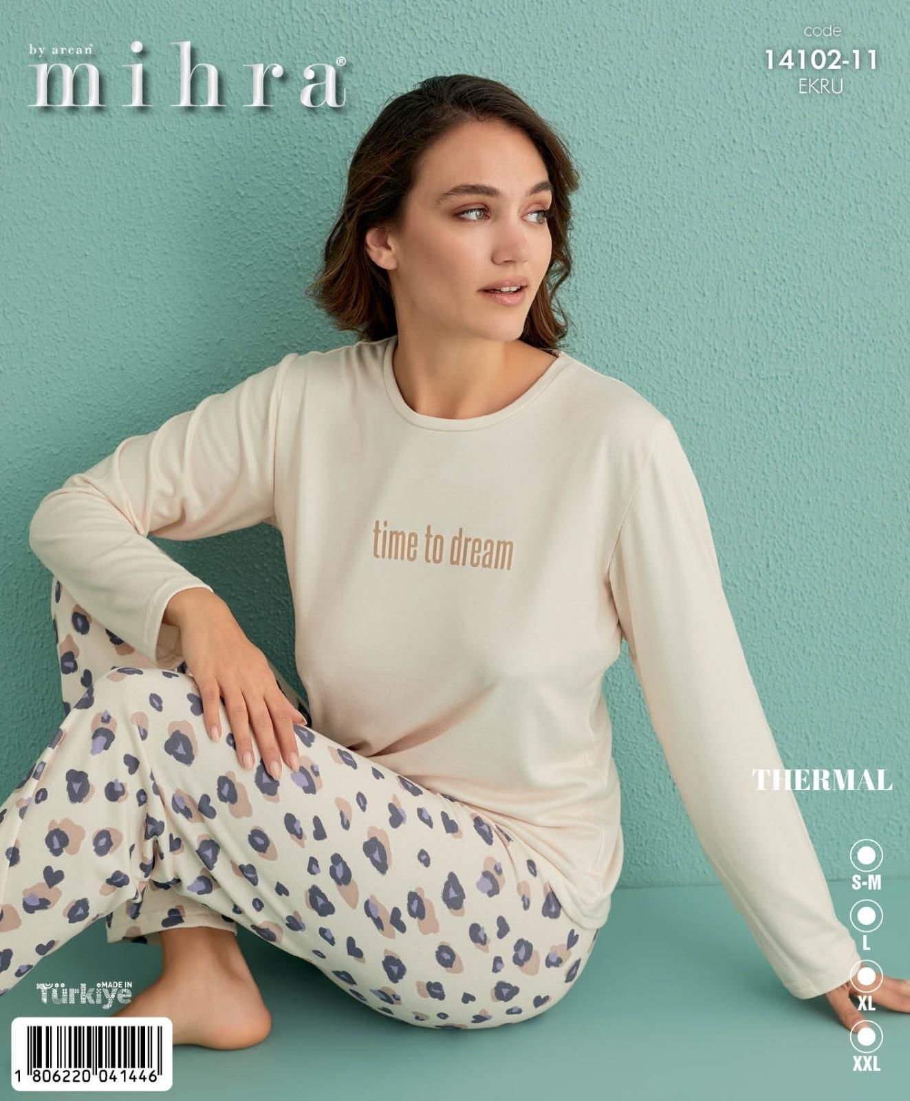 MİHRA 14102-11 BAYAN THERMAL PİJAMA TAKIM
