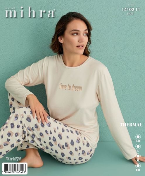MİHRA 14102-11 BAYAN THERMAL PİJAMA TAKIM
