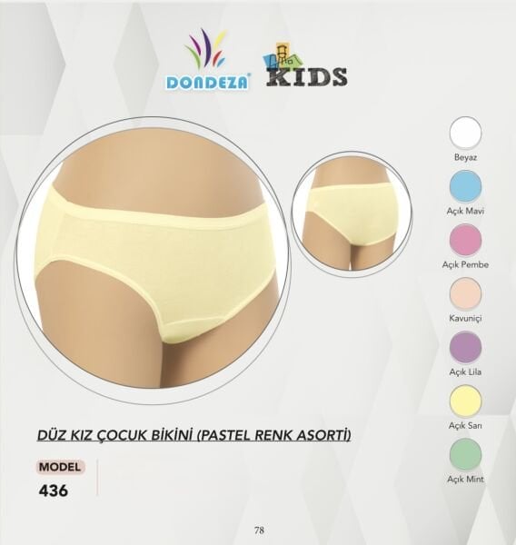DONDEZA 436 KIZ ÇOCUK DÜZ BİKİNİ