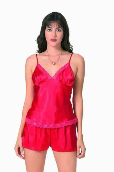 PRİMODA 9073 SATEN BABYDOLL ŞORT TAKIM