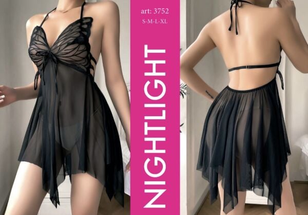 NIGHTLIGHT 3752 FANTAZİ GECELİK SİYAH