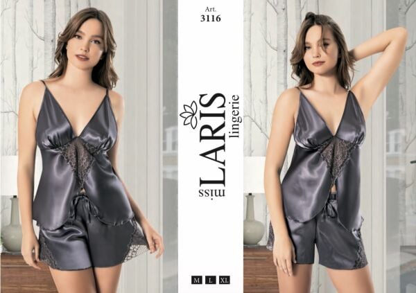 MİSS LARİS 3116 SATEN ŞORT TAKIM