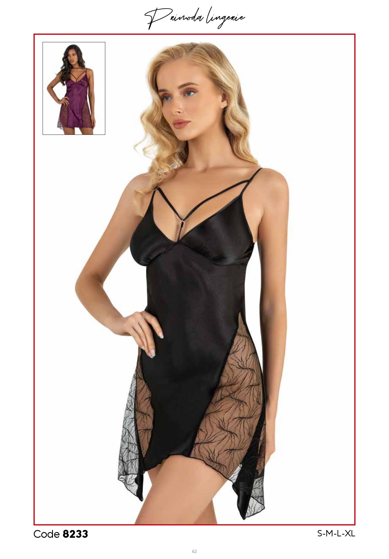 PRİMODA 8233 SATEN KISA GECELİK