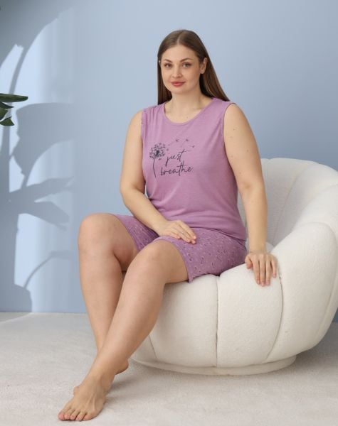 LİNDROS 30136 BAMBU BATTAL ŞORTLU TAKIM