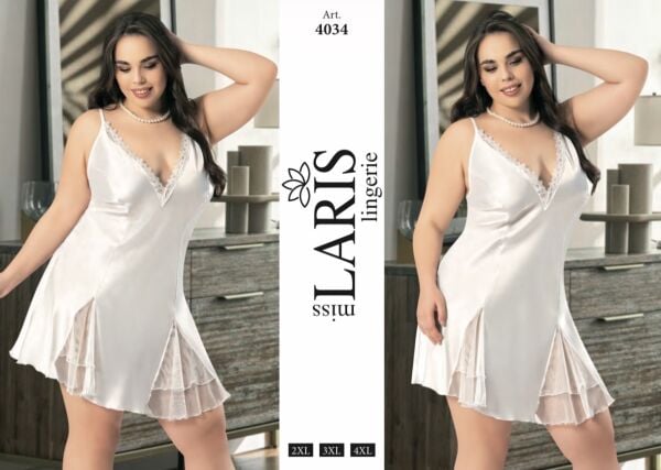 MİSS LARİS 4034 BIG SİZE SATEN KISA GECELİK