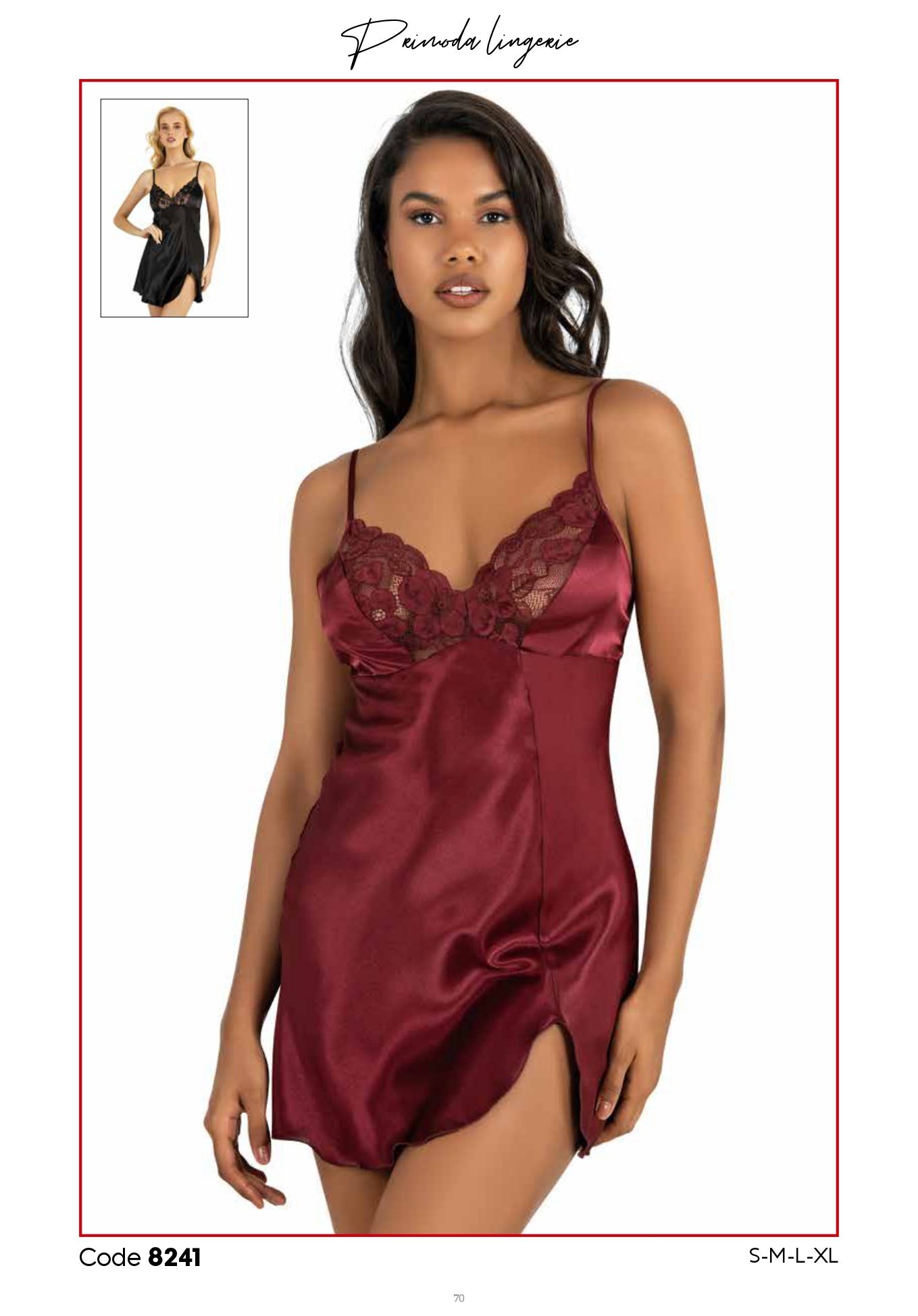 PRİMODA 8241 SATEN KISA GECELİK
