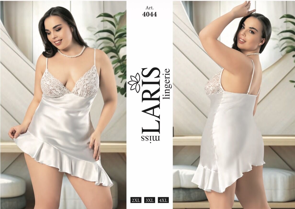 MİSS LARİS 4044 BIG SİZE SATEN KISA GECELİK