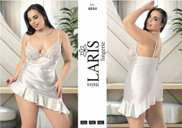 MİSS LARİS 4044 BIG SİZE SATEN KISA GECELİK