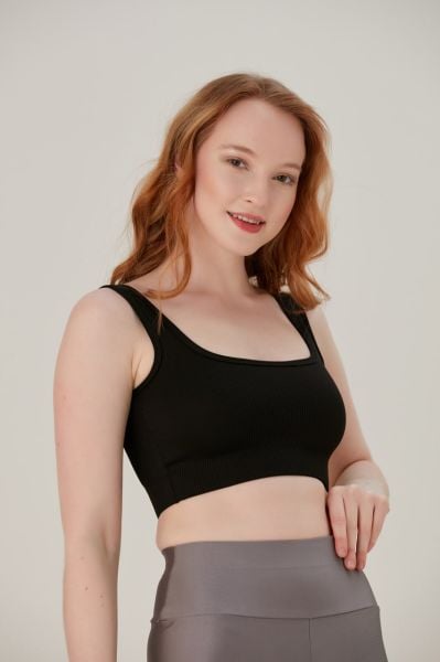AURAFİT 9037 SANDIK YAKA FİTİLLİ KALIN ASKILI CROP