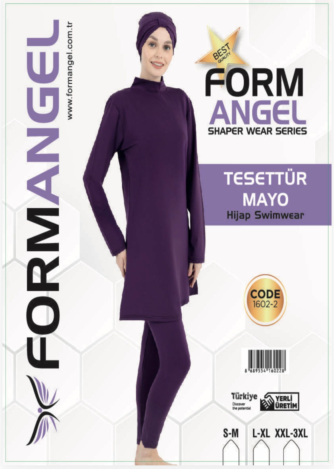 FORM ANGEL 1602-2 U.KOL LİKRALI DÜZ TESETTÜR MAYO