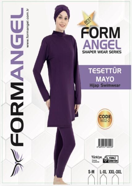 FORM ANGEL 1602-2 U.KOL LİKRALI DÜZ TESETTÜR MAYO