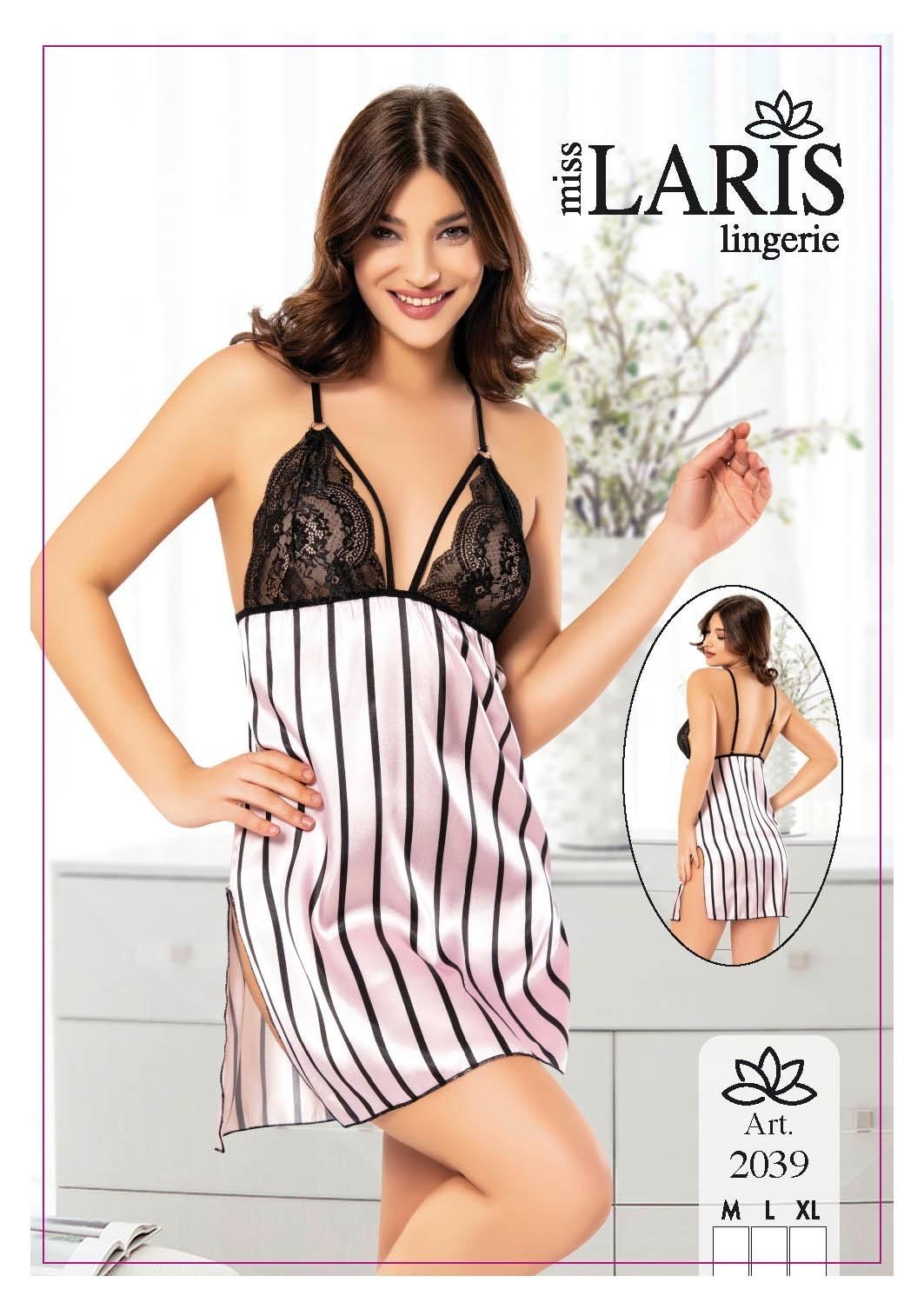 MİSS LARİS 2039 SATEN KISA GECELİK PEMBE