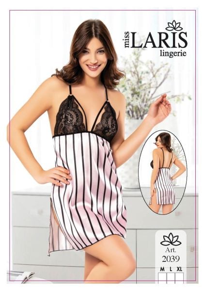 MİSS LARİS 2039 SATEN KISA GECELİK PEMBE