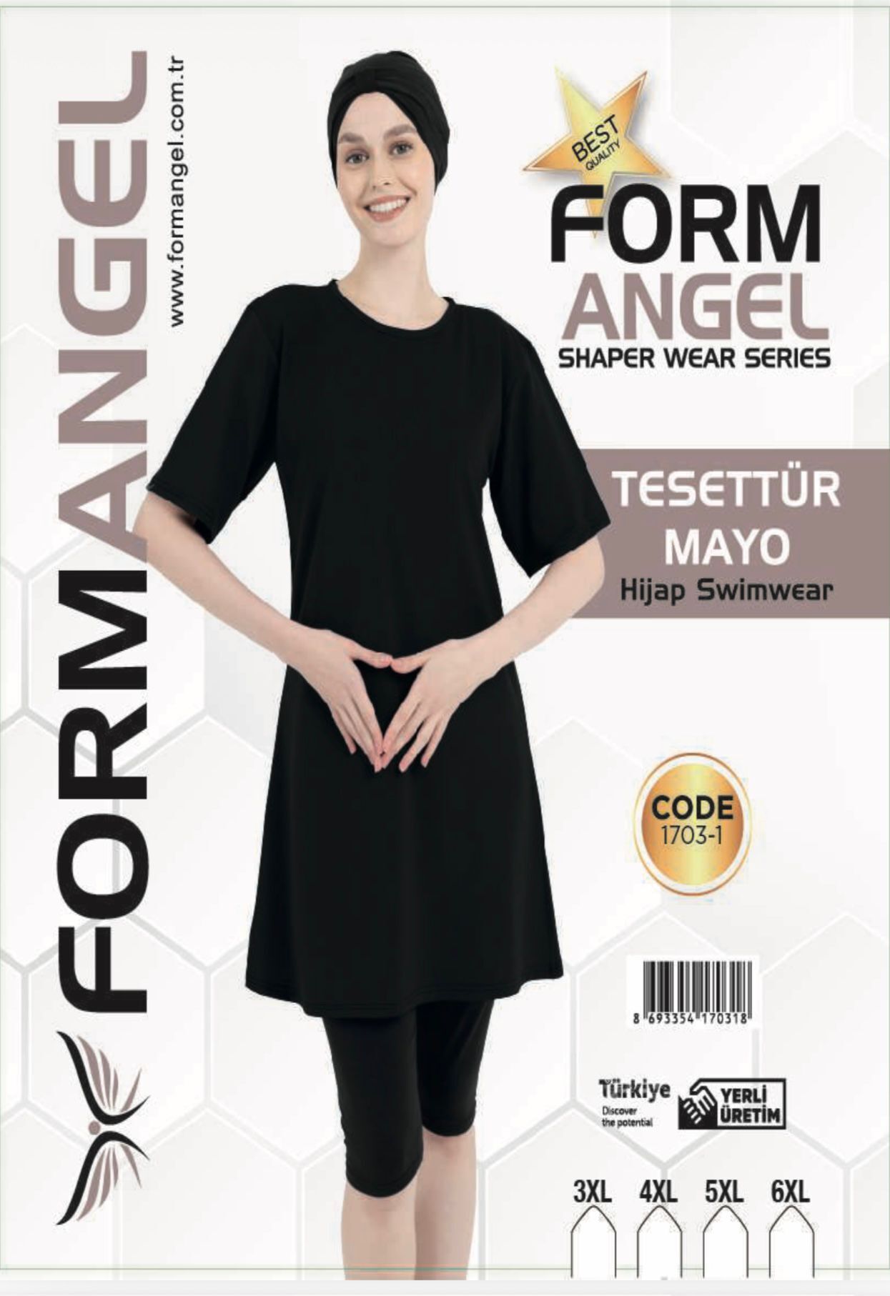 FORM ANGEL 1703-1 BATTAL K.KOL DÜZ TESETTÜR MAYO