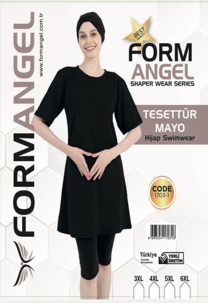 FORM ANGEL 1703-1 BATTAL K.KOL DÜZ TESETTÜR MAYO