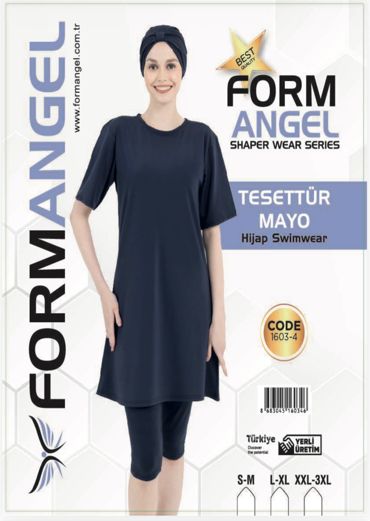 FORM ANGEL 1603-4 K.KOL LİKRALI DÜZ TESETTÜR MAYO