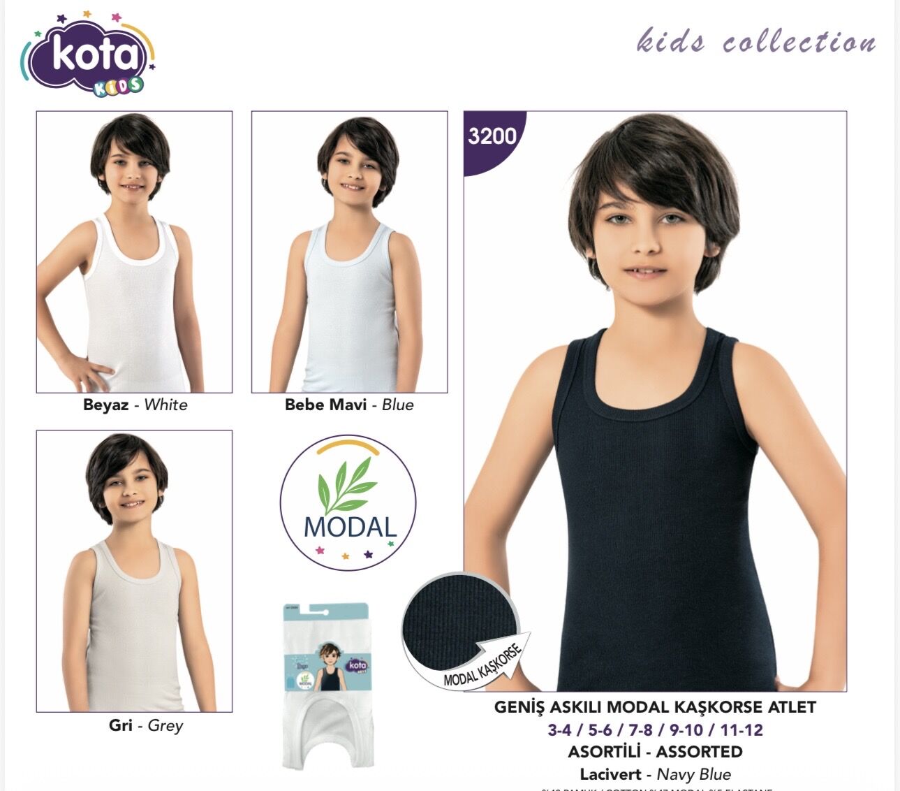 KOTA 3200 ERKEK ÇOCUK MODAL KAŞKORSE ATLET