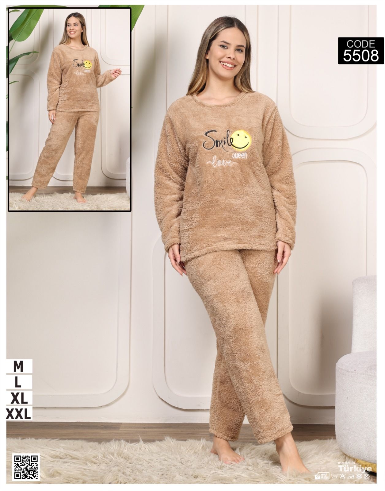 MOON LINE BAYAN PELUŞ PİJAMA TAKIM