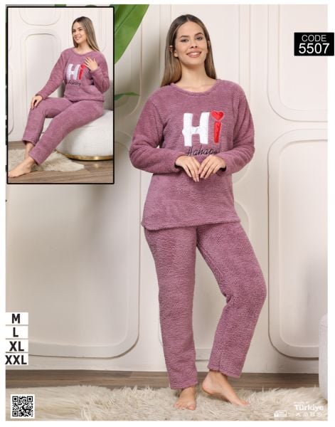 MOON LINE BAYAN PELUŞ PİJAMA TAKIM