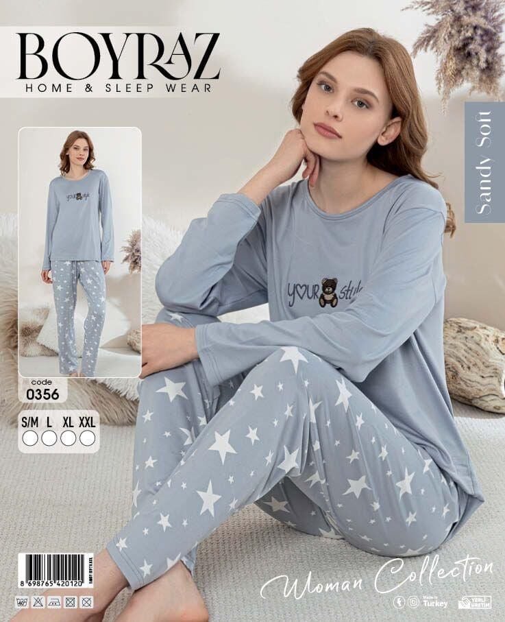 BOYRAZ 0356 BAYAN SENDY SOFT  PİJAMA TAKIMI