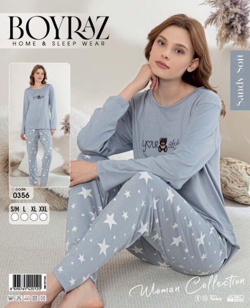 BOYRAZ 0356 BAYAN SENDY SOFT  PİJAMA TAKIMI