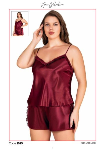 PRİMODA 1075 SATEN BATTAL ŞORT TAKIM