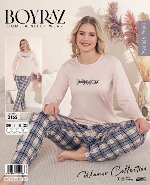 BOYRAZ 0162 BAYAN SENDY SOFT  PİJAMA TAKIMI