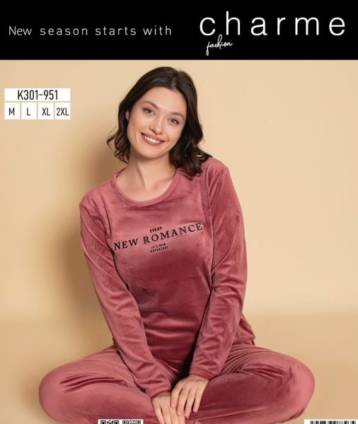CHARME K301-951 BAYAN KADİFE PİJAMA TAKIM